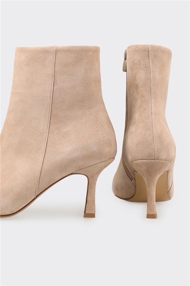 Vizon Deri Kadın Klasik Bot