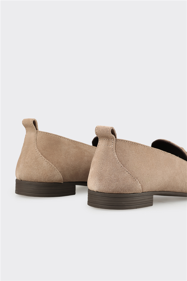 Vizon Deri Kadın Loafer