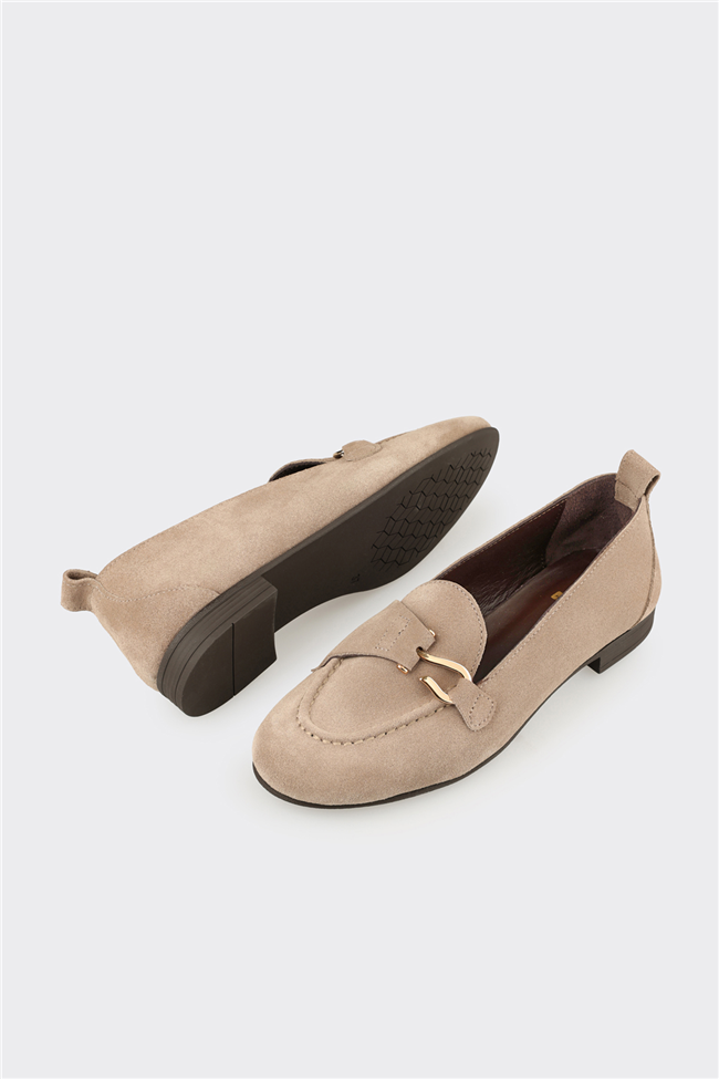Vizon Deri Kadın Loafer