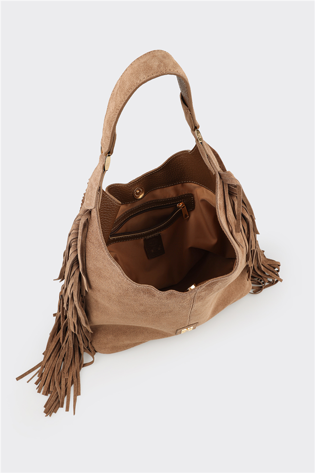 Vizon Deri Kadın Omuz Çantası