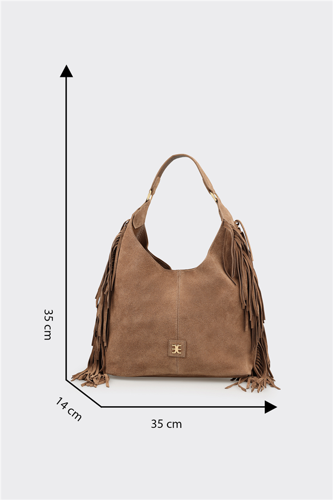 Vizon Deri Kadın Omuz Çantası