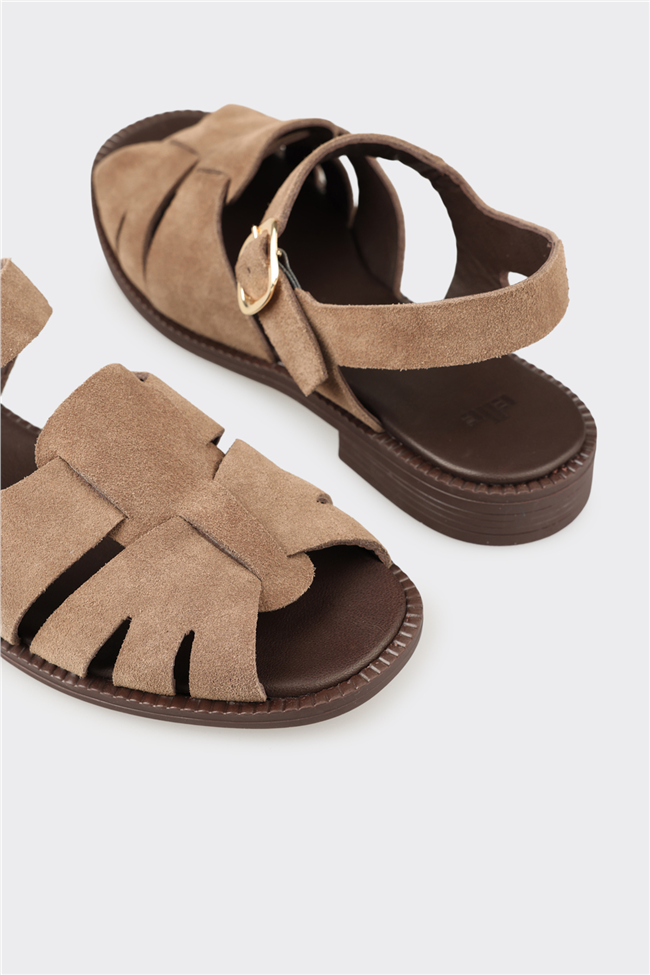 Vizon Deri Kadın Sandalet