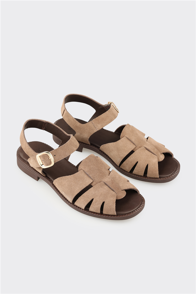 Vizon Deri Kadın Sandalet