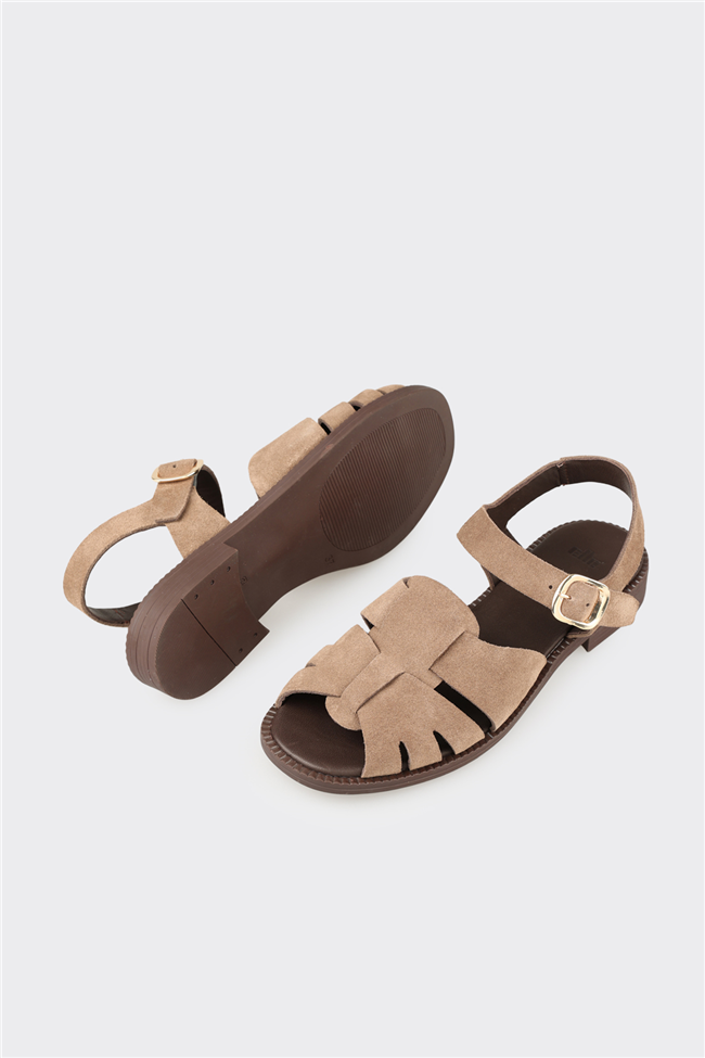 Vizon Deri Kadın Sandalet