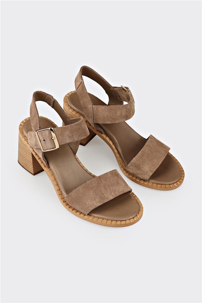 Vizon Deri Kadın Sandalet
