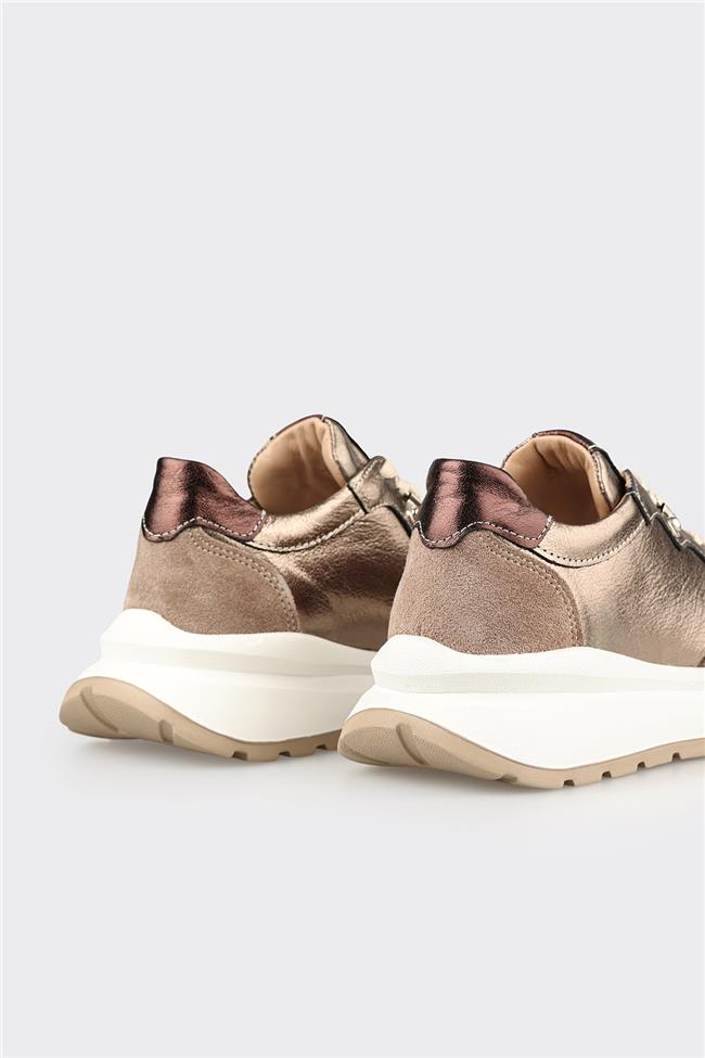 Vizon Deri Kadın Spor Ayakkabı