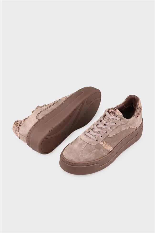 Vizon Deri Kadın Spor Ayakkabı