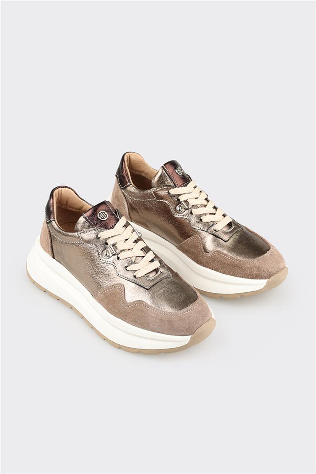 Vizon Deri Kadın Spor Ayakkabı