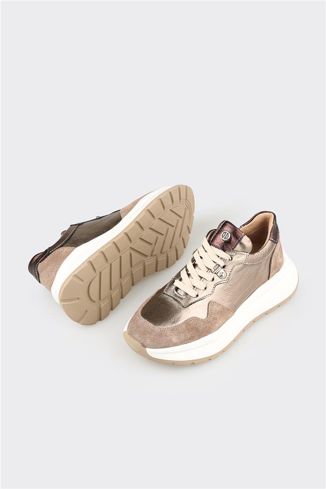 Vizon Deri Kadın Spor Ayakkabı