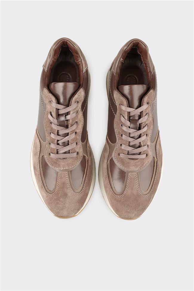 Vizon Deri Kadın Spor Ayakkabı