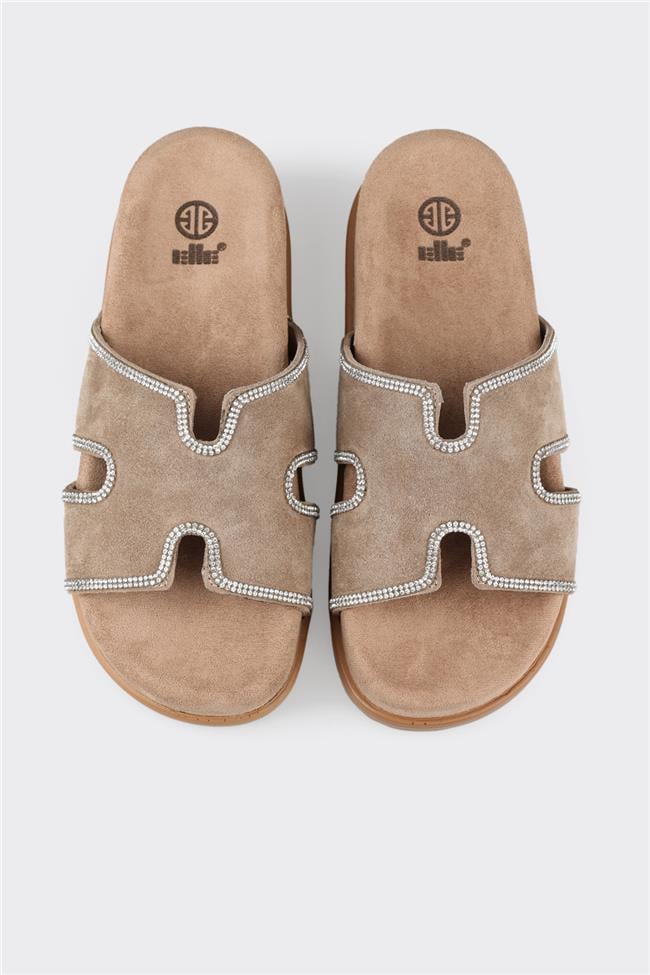 Vizon Deri Kadın Spor Terlik