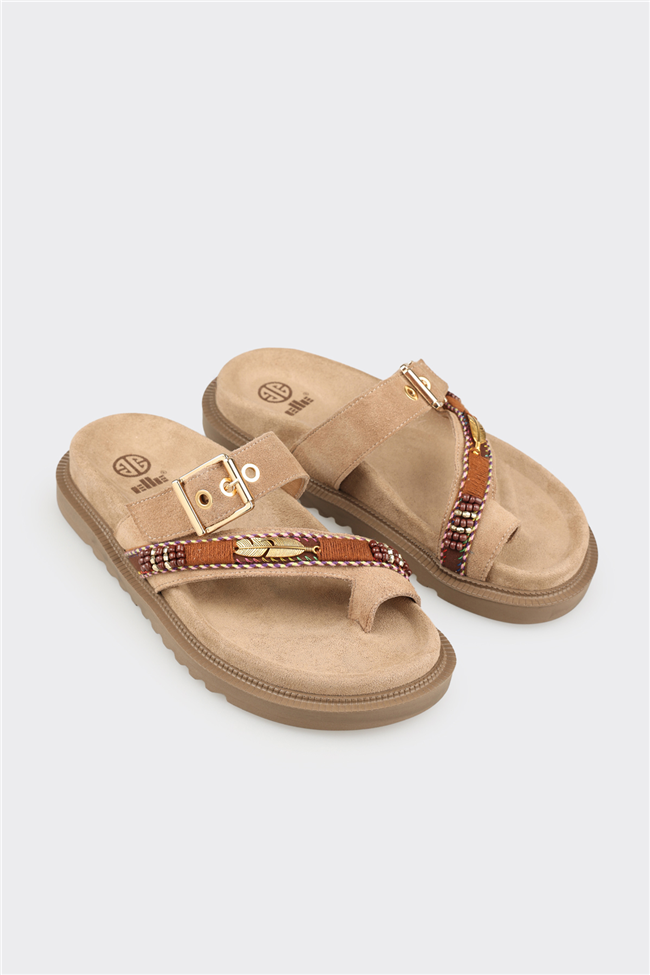 Vizon Deri Kadın Terlik