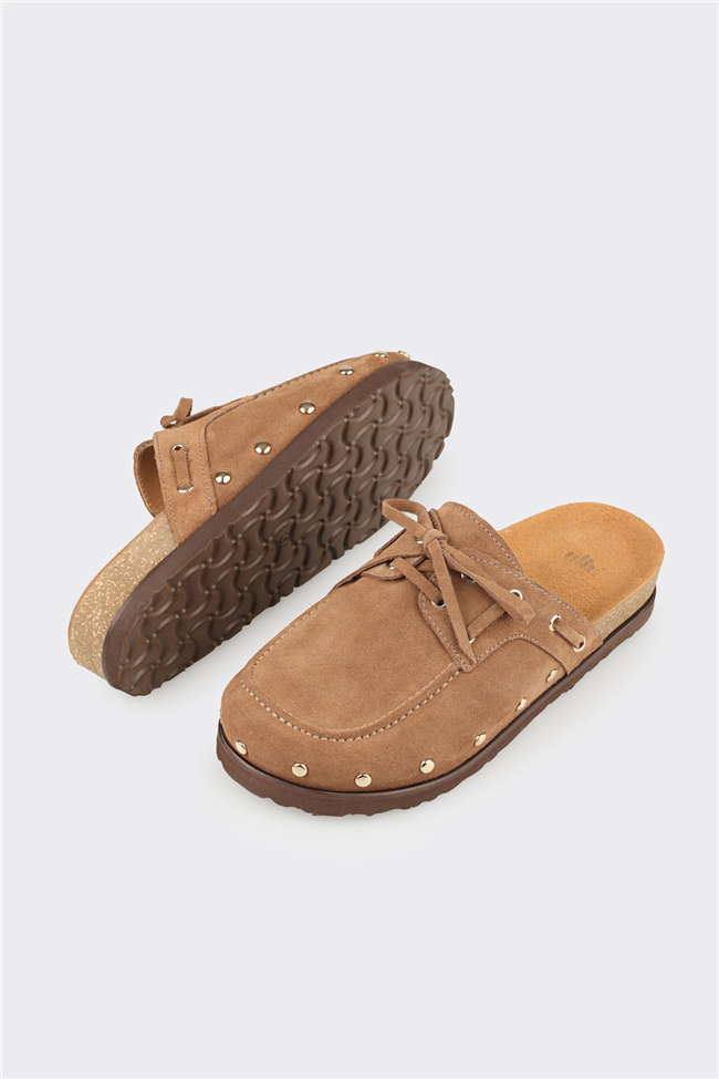 Vizon Deri Kadın Terlik