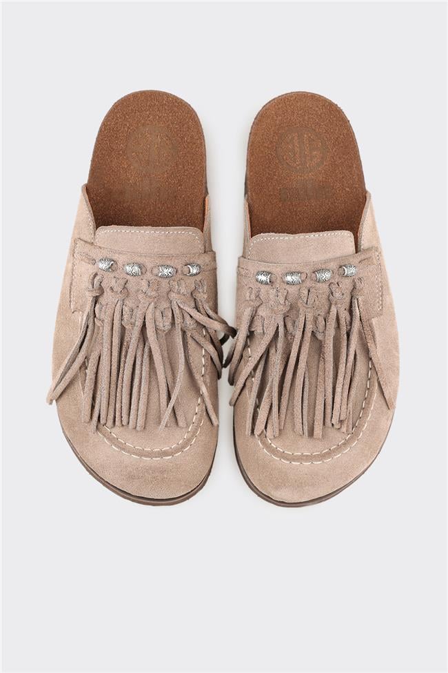 Vizon Deri Kadın Terlik