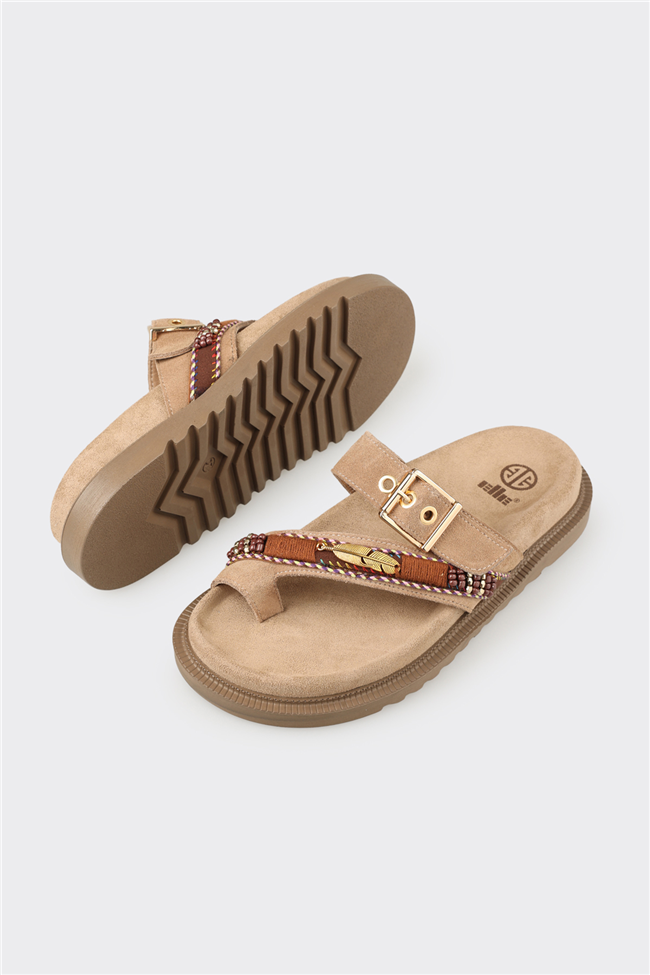 Vizon Deri Kadın Terlik