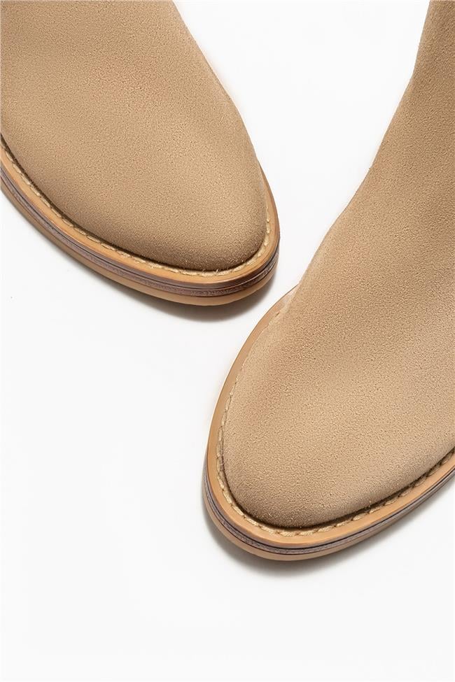 Vizon Deri Kadın Topuklu Bot