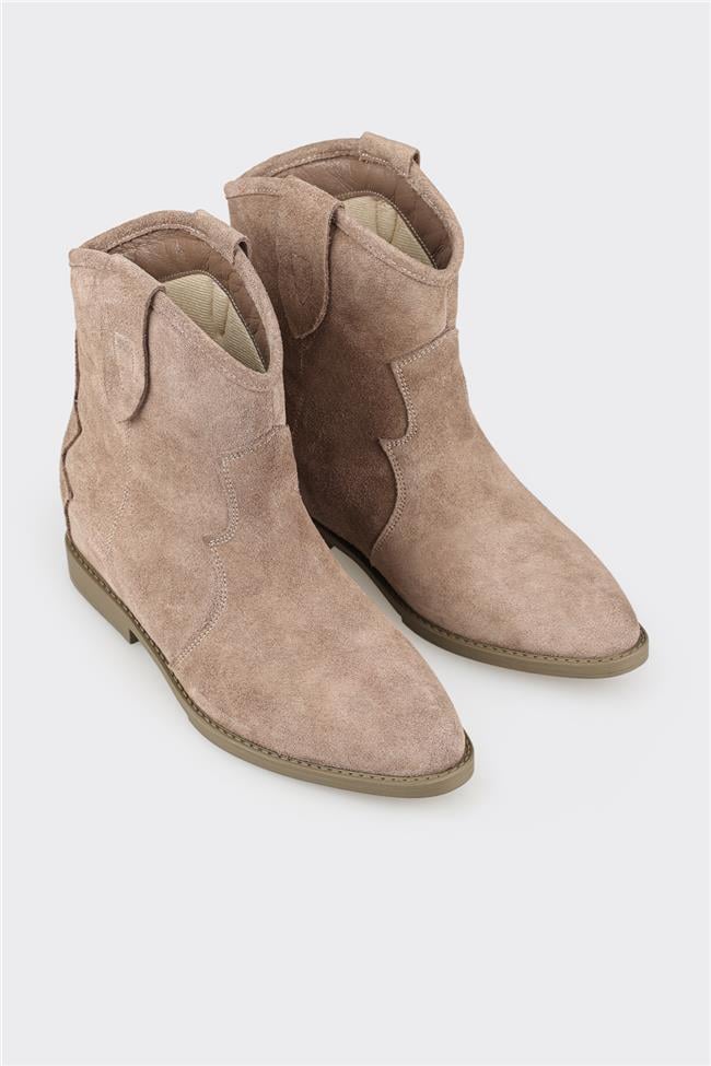 Vizon Deri Kadın Western Bot