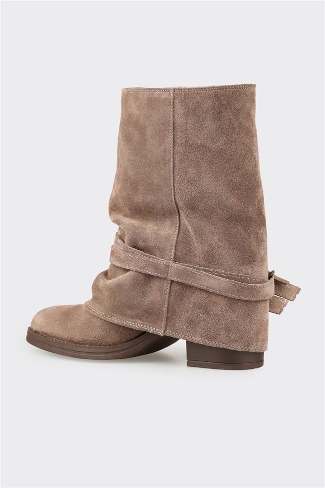 Vizon Deri Kadın Western Bot