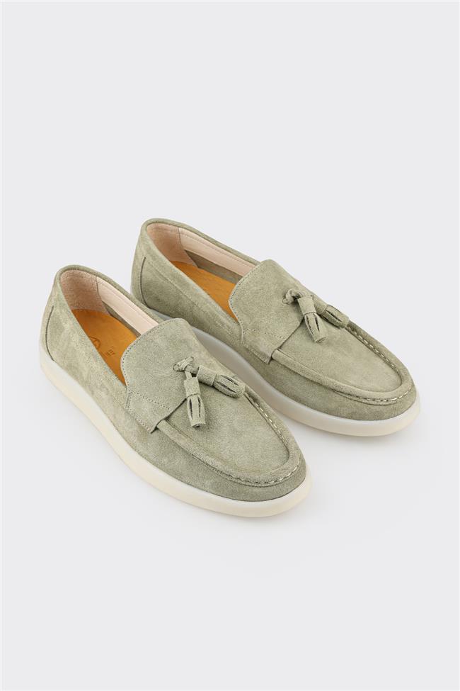 Yeşil Deri Erkek Günlük Ayakkabı