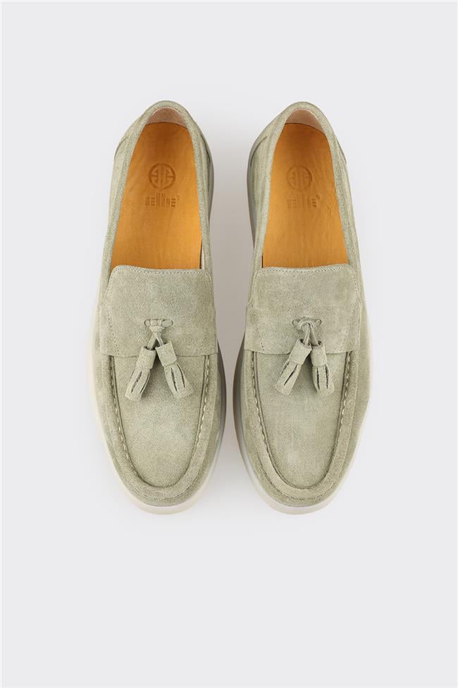 Yeşil Deri Erkek Günlük Ayakkabı