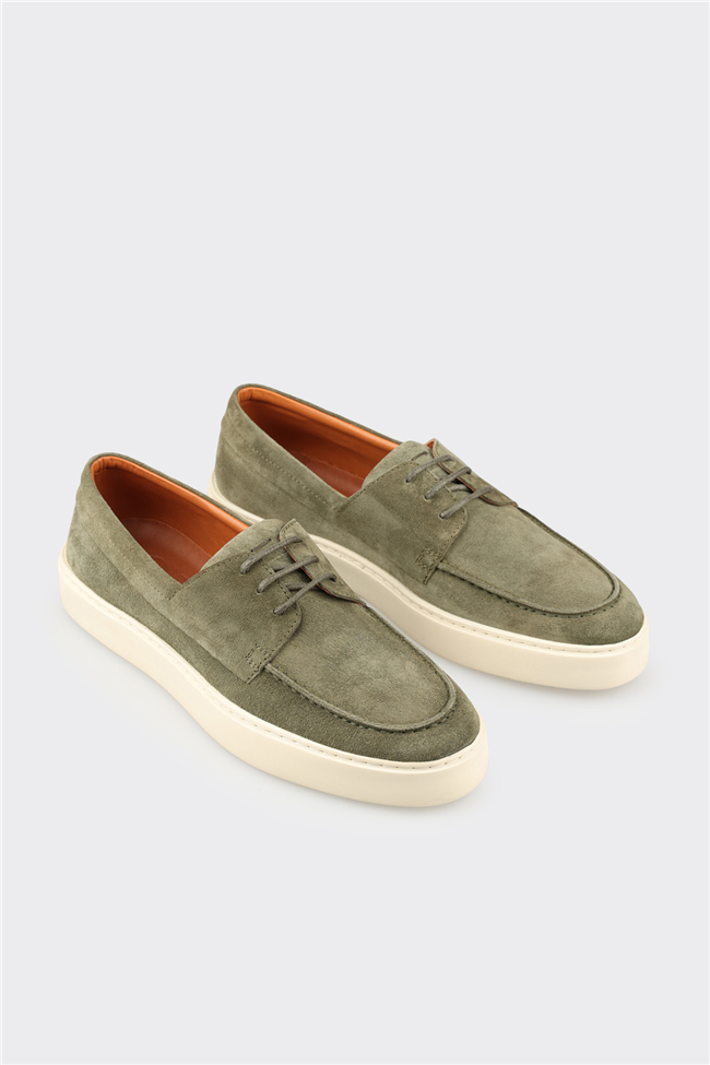 Yeşil Deri Erkek Günlük Ayakkabı