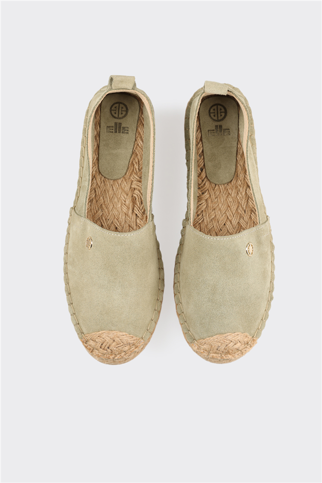 Yeşil Deri Kadın Espadril