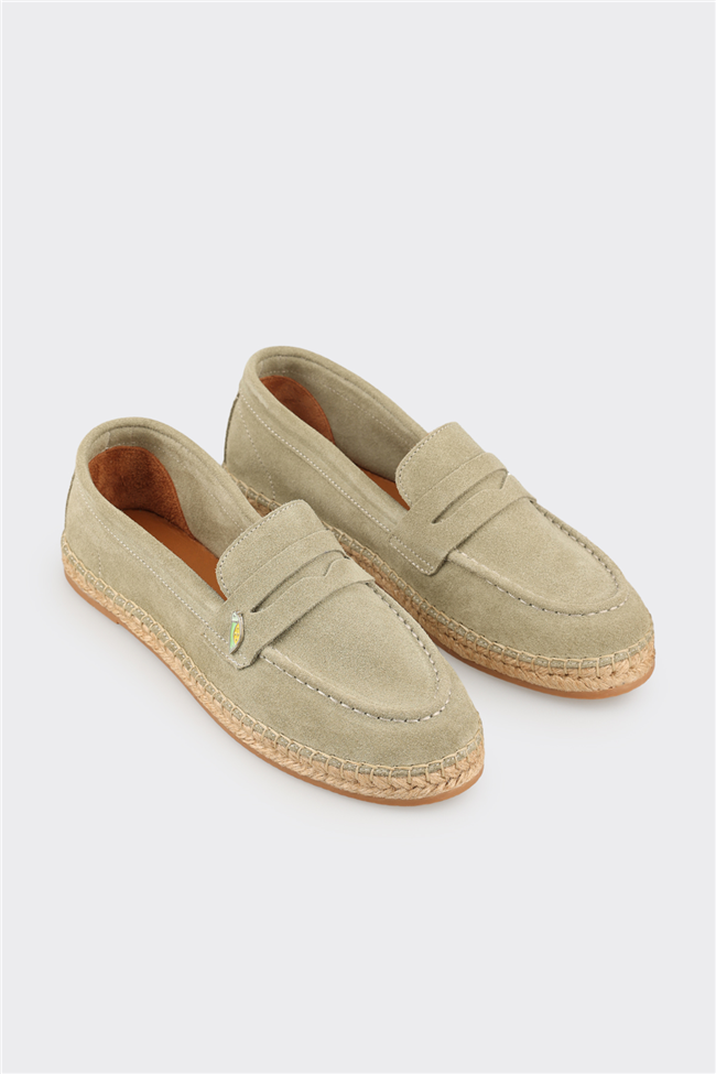 Yeşil Deri Kadın Espadril