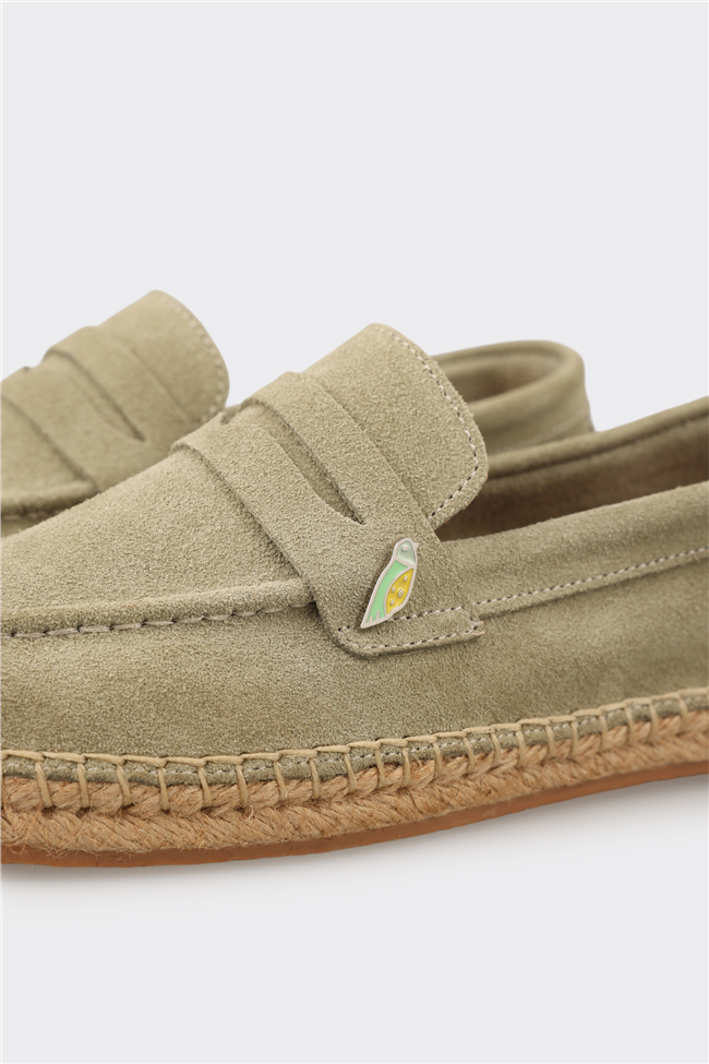 Yeşil Deri Kadın Espadril