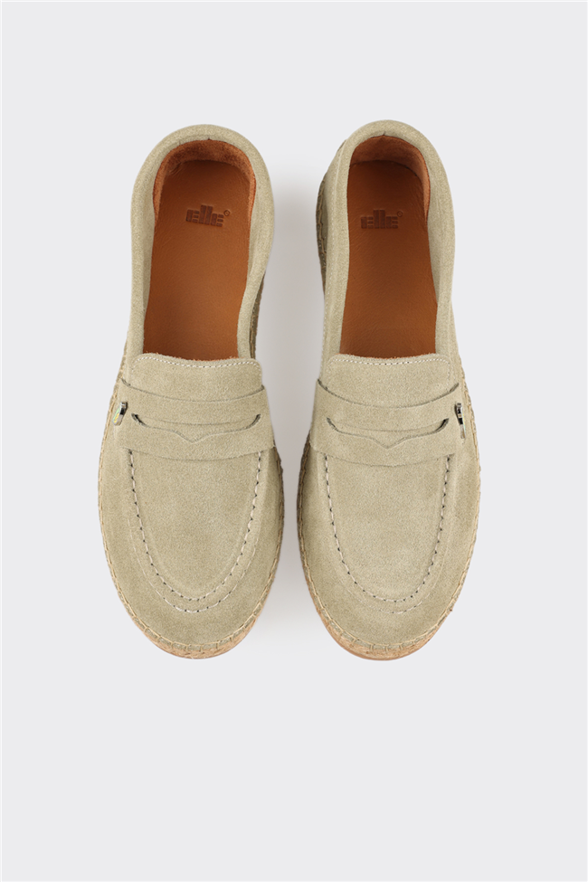 Yeşil Deri Kadın Espadril