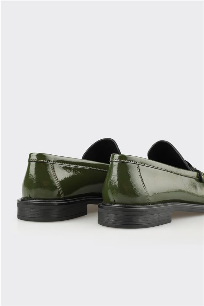 Yeşil Deri Kadın Günlük Ayakkabı