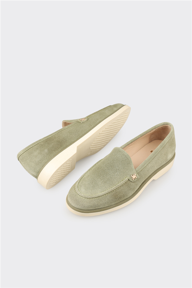 Yeşil Deri Kadın Günlük Ayakkabı