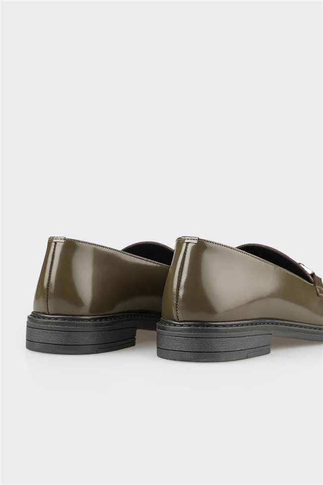 Yeşil Deri Kadın Günlük Ayakkabı