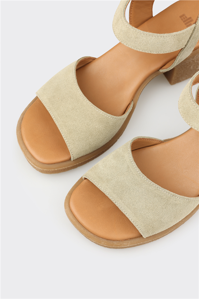 Yeşil Deri Kadın Sandalet