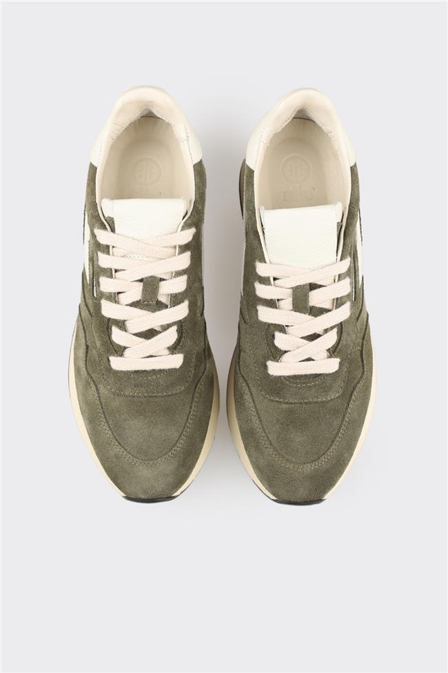 Yeşil Deri Kadın Spor Ayakkabı