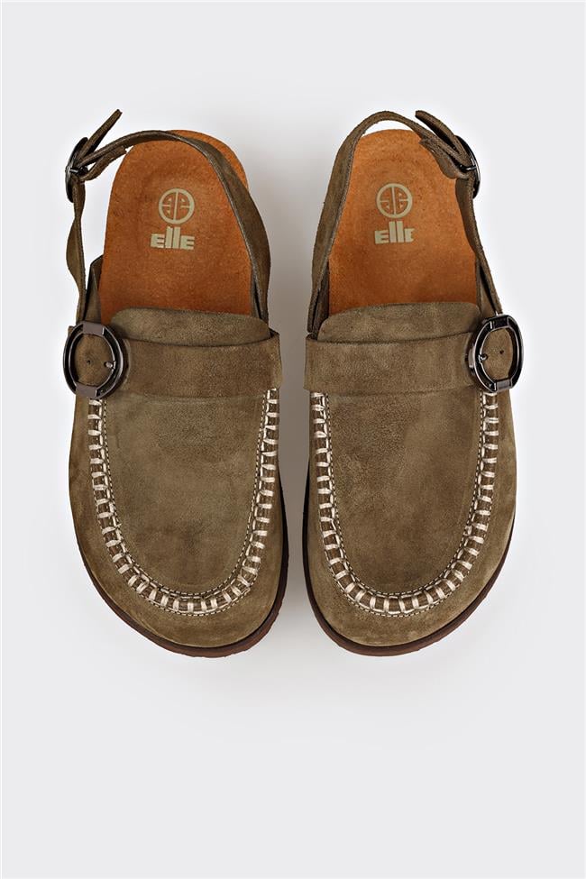 Yeşil Deri Kadın Terlik