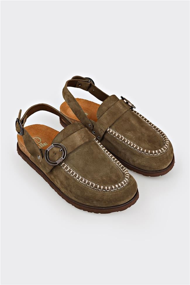 Yeşil Deri Kadın Terlik