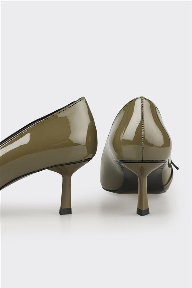 Yeşil Kadın Orta Topuk Ayakkabı