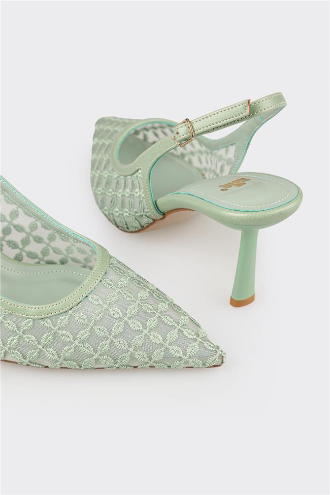 Yeşil Kadın Topuklu Ayakkabı