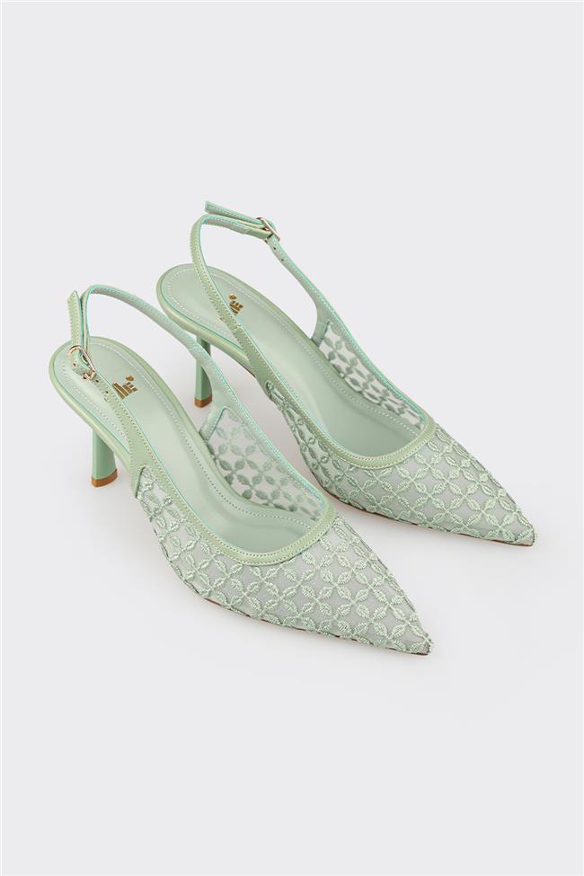 Yeşil Kadın Topuklu Ayakkabı