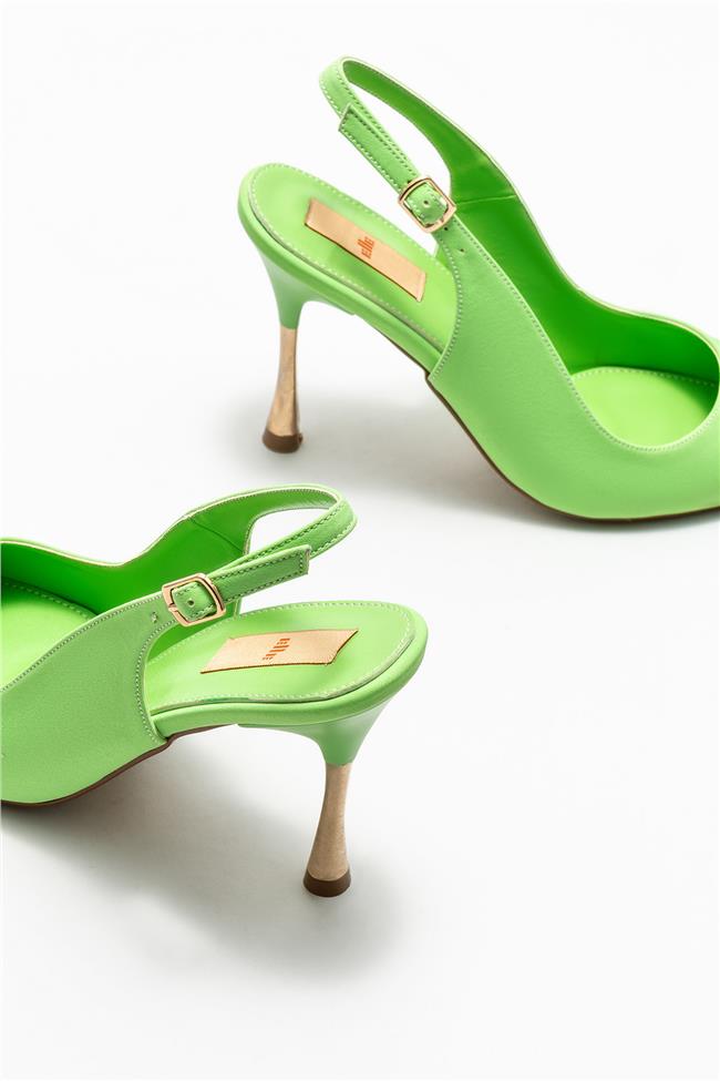 Yeşil Kadın Topuklu Ayakkabı