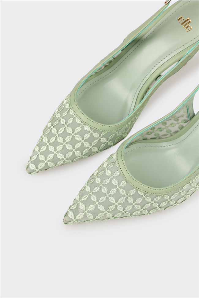 Yeşil Kadın Topuklu Ayakkabı