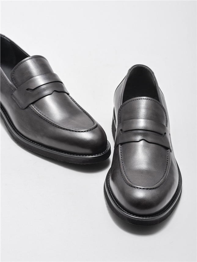 Antrasıt Deri Erkek Klasik Ayakkabı