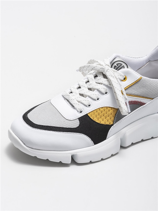 Beyaz/Sarı Erkek Spor Ayakkabı