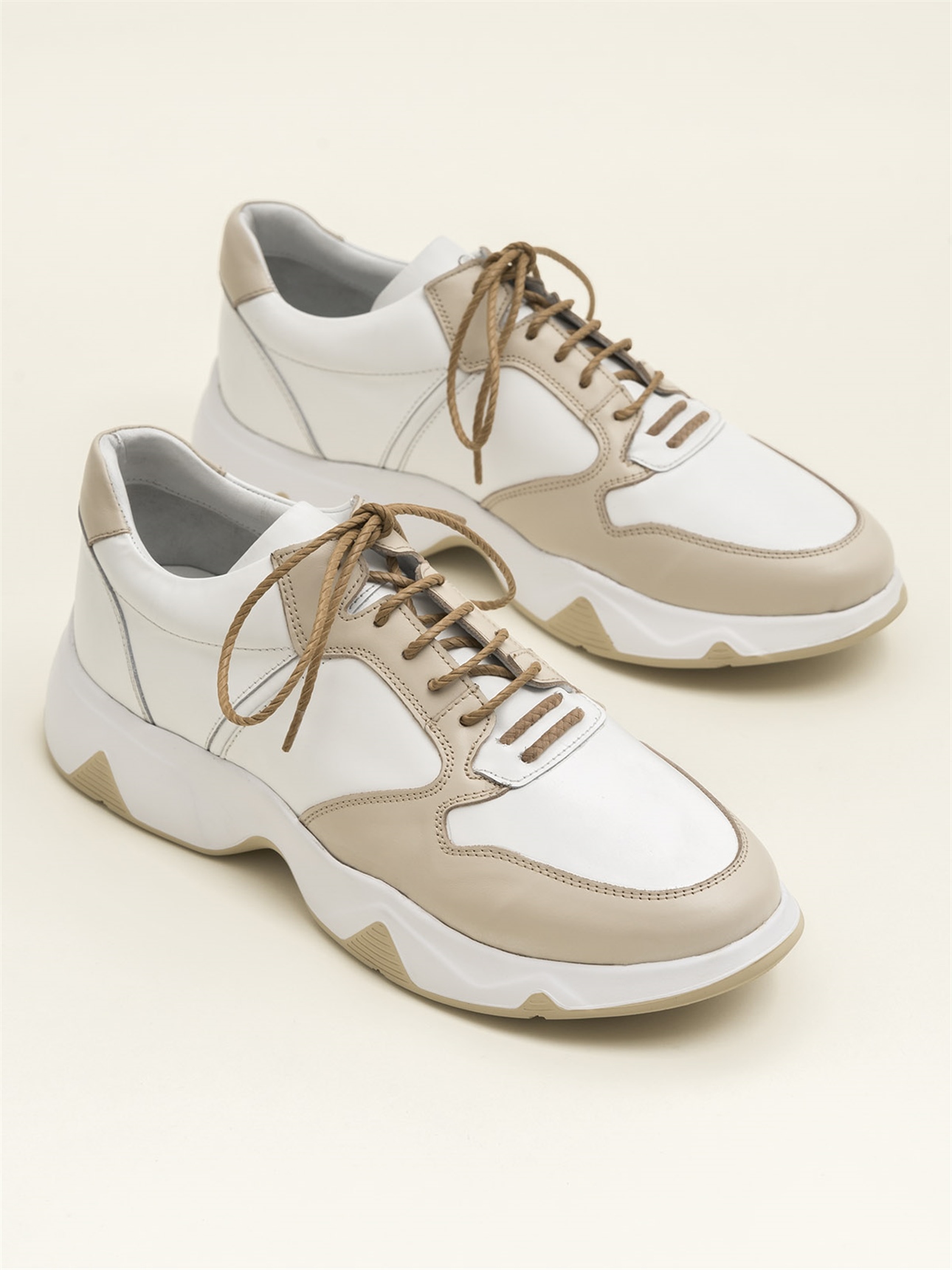 Bej Hakiki Deri Erkek Spor Ayakkabı Satın Al! ROGUE-BJY Fiyatı | Elle Shoes