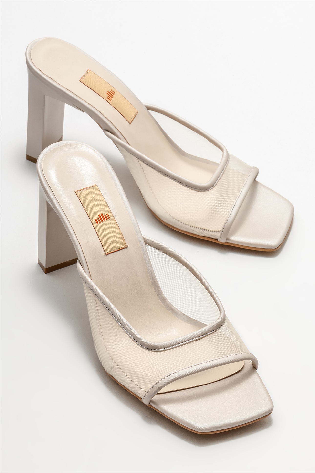 Bej Kadın Topuklu Terlik Satın Al! FLORIZA-12 Fiyatı | Elle Shoes