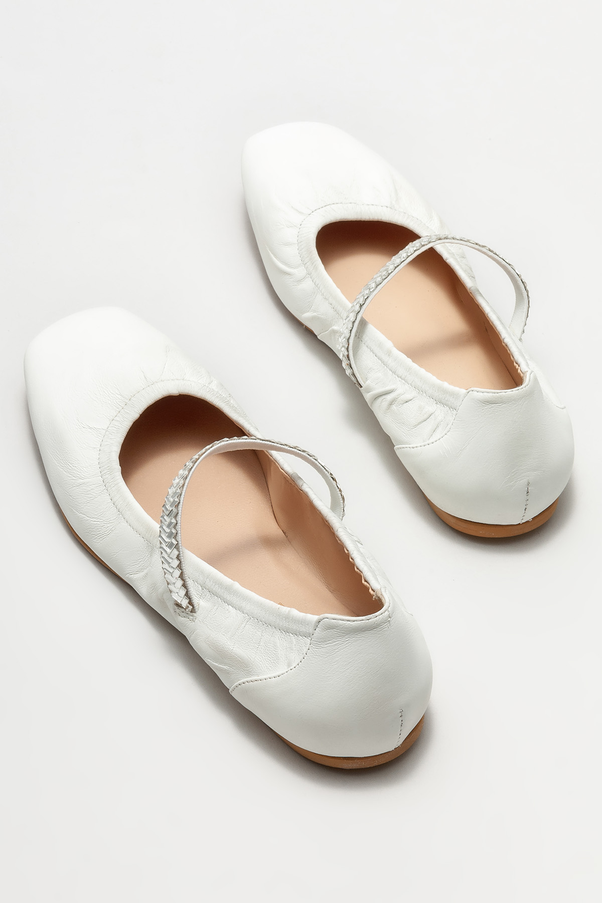 Beyaz Deri Kadın Babet Satın Al! LIZETH-02 Fiyatı | Elle Shoes