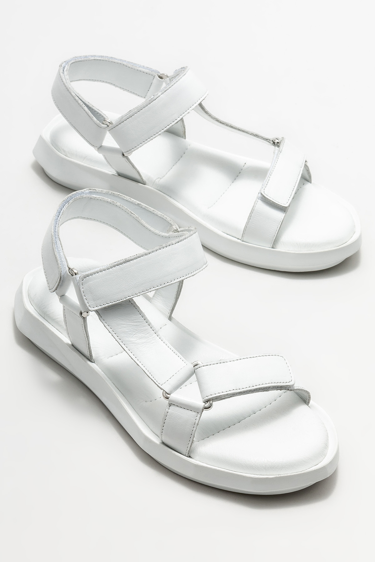 Beyaz Deri Kadın Spor Sandalet Satın Al! NIENKE-02 Fiyatı | Elle Shoes