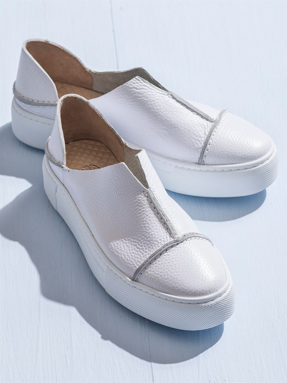 Beyaz Hakiki Deri Kadın Spor Ayakkabı Satın Al! CARINAA-02 Fiyatı | Elle  Shoes
