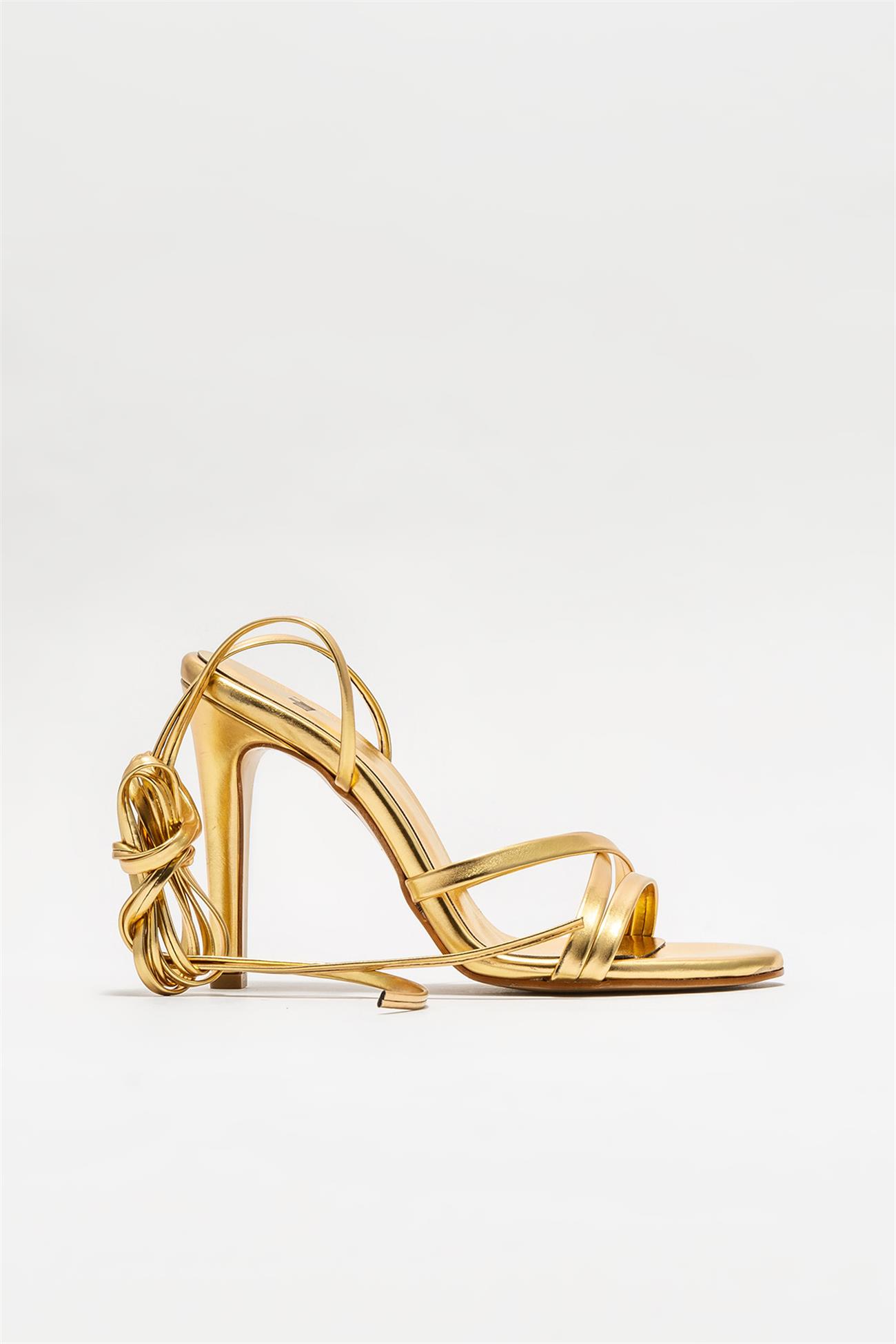 Gold Kadın Topuklu Sandalet