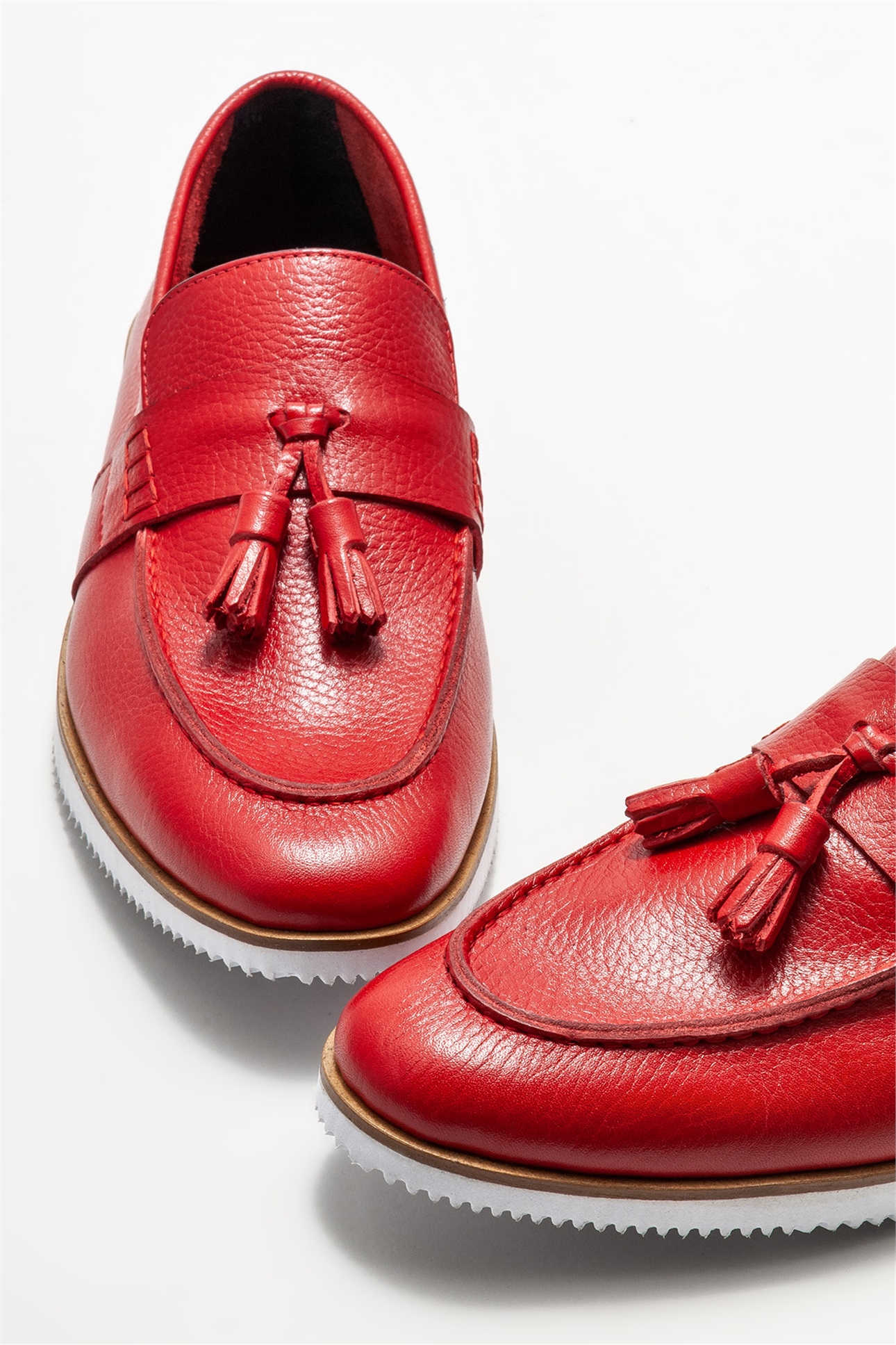 Kırmızı Deri Erkek Loafer Satın Al! CLINT-03 Fiyatı | Elle Shoes